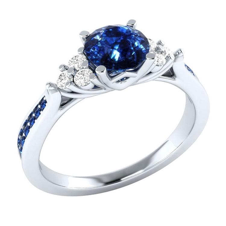 2026 Sapphire Zircon Ring, European and American 925 Silver Princess Engagement Ring no. 6