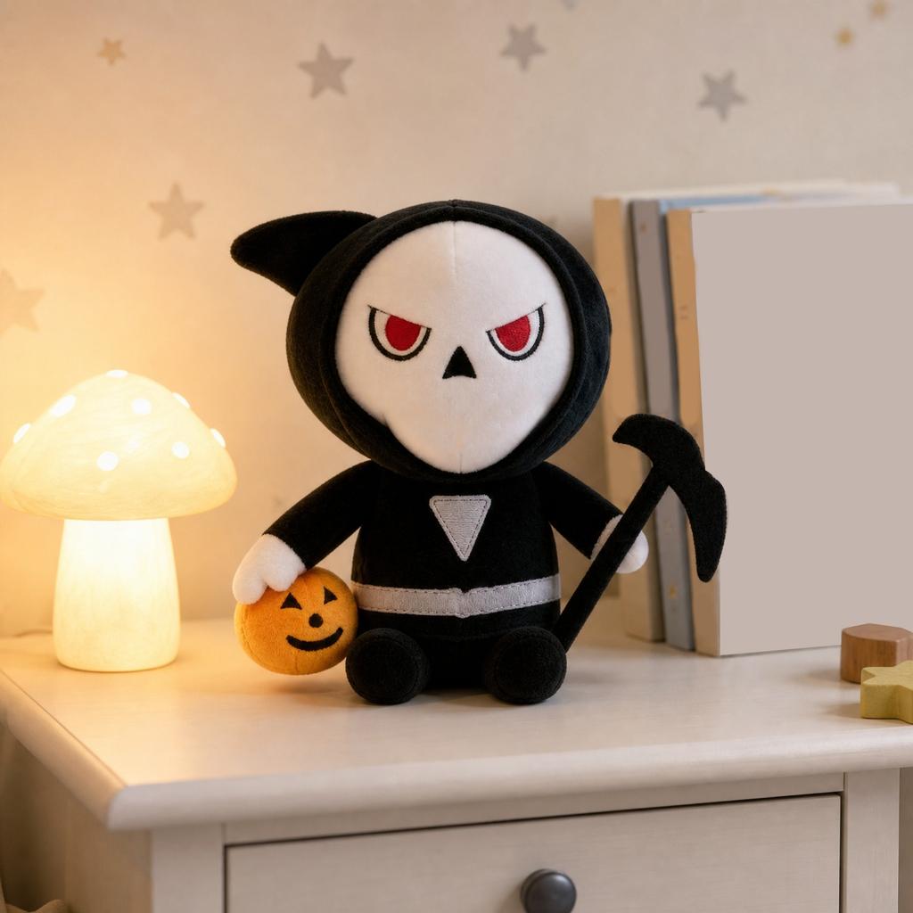 Plush Soft Stuffed Doll Witch Character with Hat and Bow Tie Halloween Plush Toy Gift for Kids and Collectors