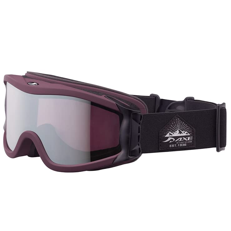 

AXE Unisex Matte Burgundy Double Ski/Snowboard Goggles, (MBG), Anti-Fog Lens, OMW-785