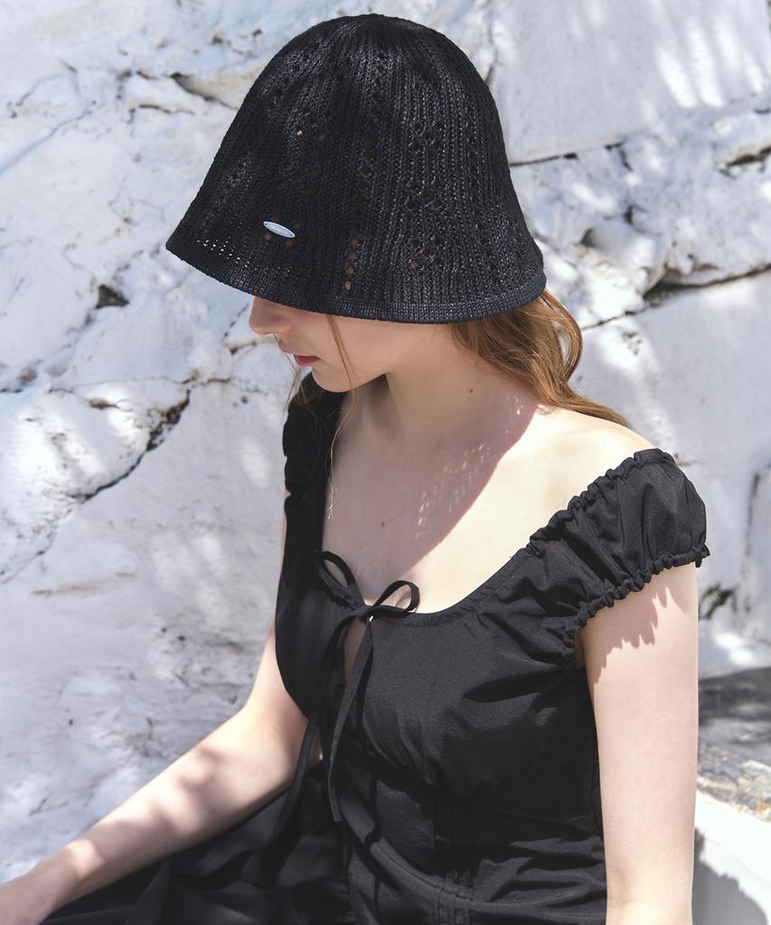 Deuloupisumeon Summer Punching Crochet Bucket Hat [D.Beige]