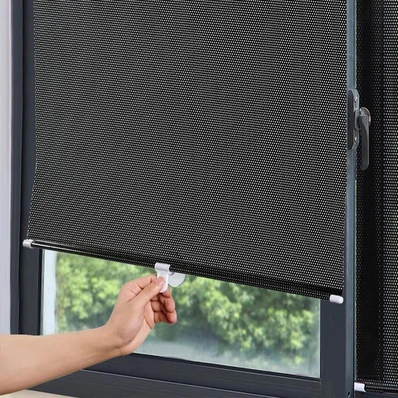 Car Windshield,Bedroom,Kitchen Telescopic Window Sunshade,Retractab Sunshade Roller Shutter, Heat-insulating Louver Curtain