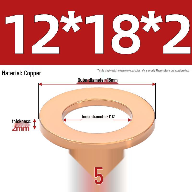 National Standard Red Copper Gasket Seal Ring and Flat Washer M3-M60mm for Marine Instruments