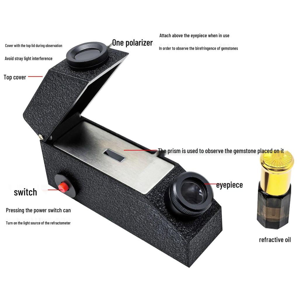 High-Precision Digital Refractometer for Gemstone and Jade Jewelry Appraisal