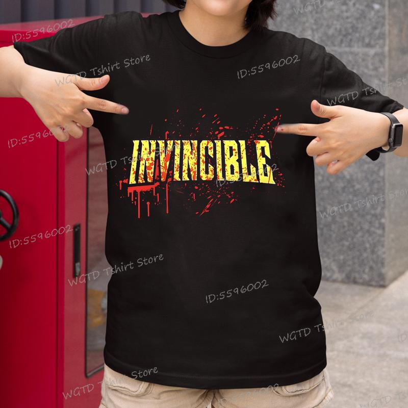 Tištěná trička Invincible s cákanci krve pro muže ženy merch Harajuku streetwear tričko pro dospělé anime pro muže ženy tričko