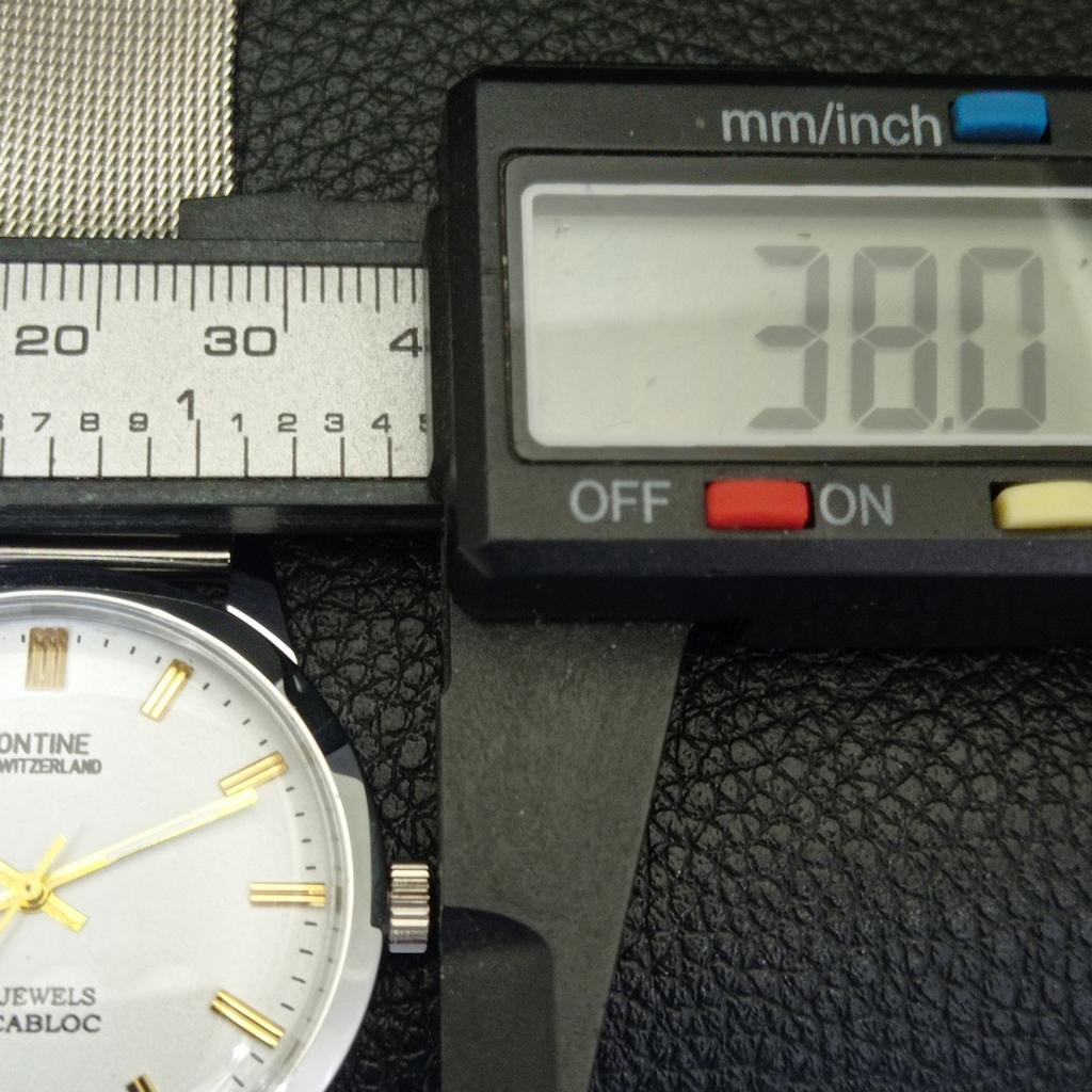 HAND-WINDING VINTAGE MONTINE SWISS MENS REFURBISHED WHITE DIAL WATCH a441552-5