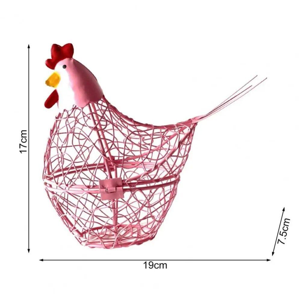 Iron Wire Easter Eggs Storage Containers Farmhouse Style Egg Holder Hen Shape Egg Baskets Fruit