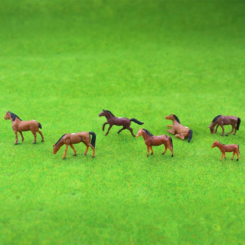 5Pcs 1:87/1:150 Ho Scale Sand Table Animal Model Set Cow Horse Sheep Handicraft For Diy Handmade Scene Decoration (As shown-33312)-