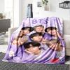 1pc Kpop Group Portrait flannel Blanket for Super Soft Cute Comfort Blanket for Travel Bedding Couch Sofa Blanket Y72327
