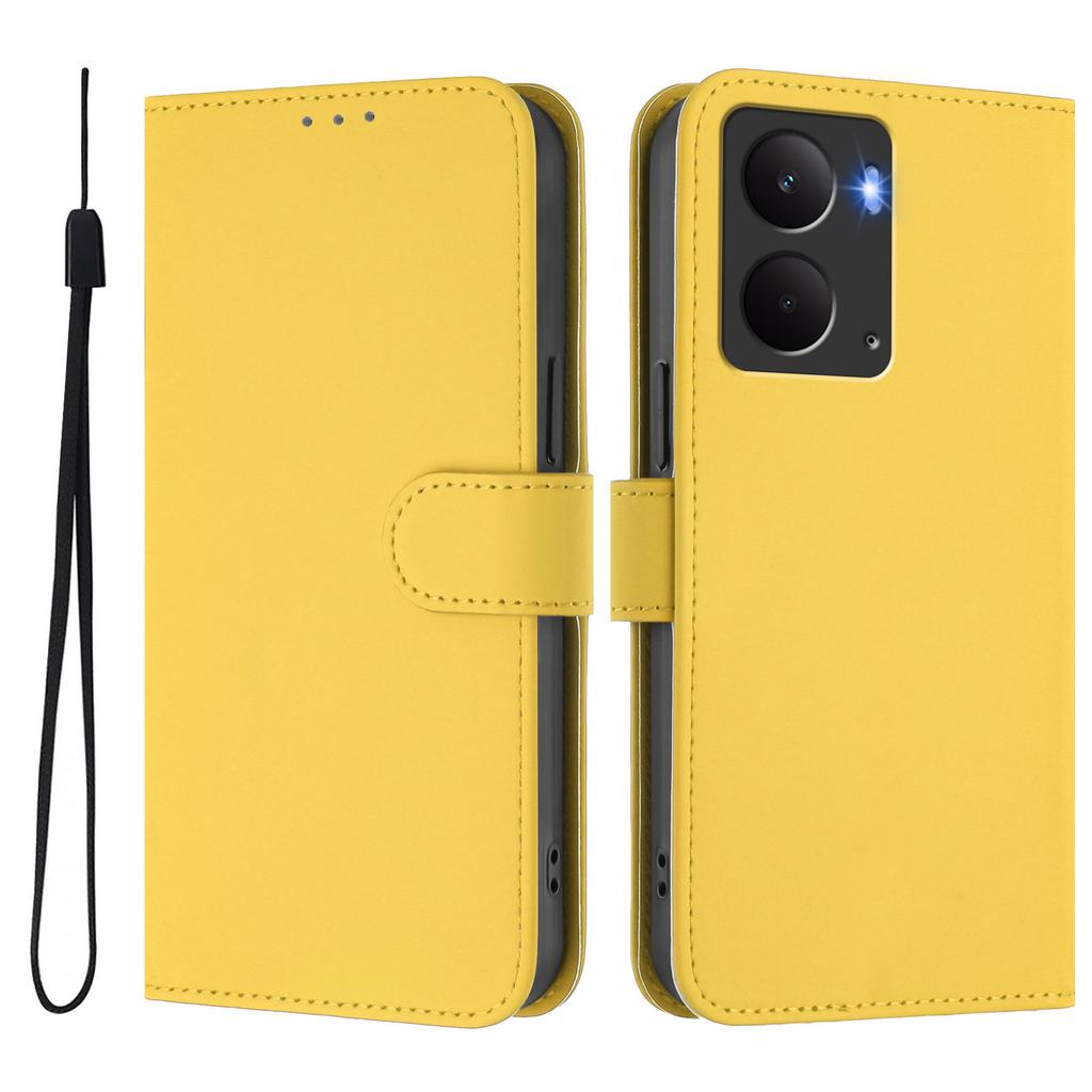 For Realme 14 5G/Realme Neo7x 5G/Realme P3 5G Case Solid Color Wallet Leather Phone Cover with Strap