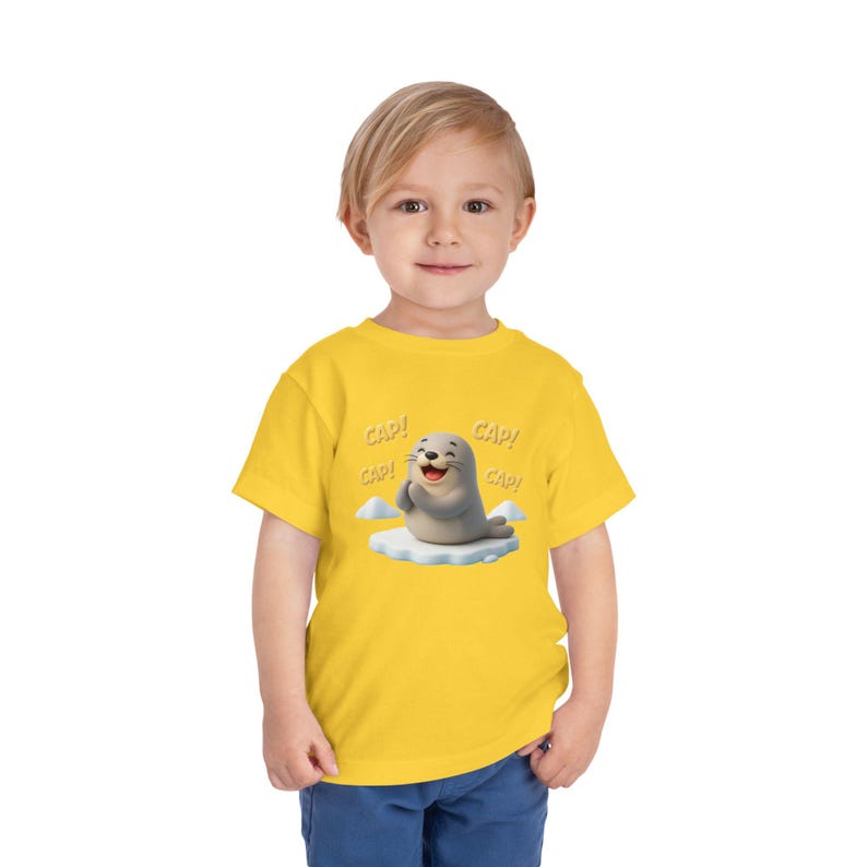Toddler Seal Ice Cap! Tee | Playful Animal Shirt, Soft Cotton Blend 100
