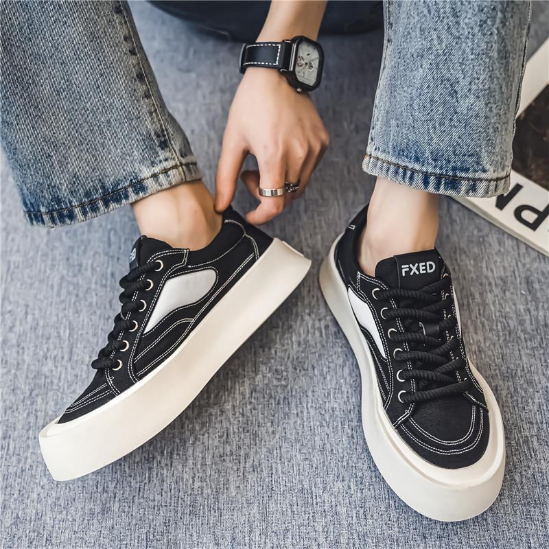 2024 New Board Shoes Thick Sole Comfortable Sports Trend Fashion Shoes Small and Low Top Versatile Umbrella Cloth Shoes