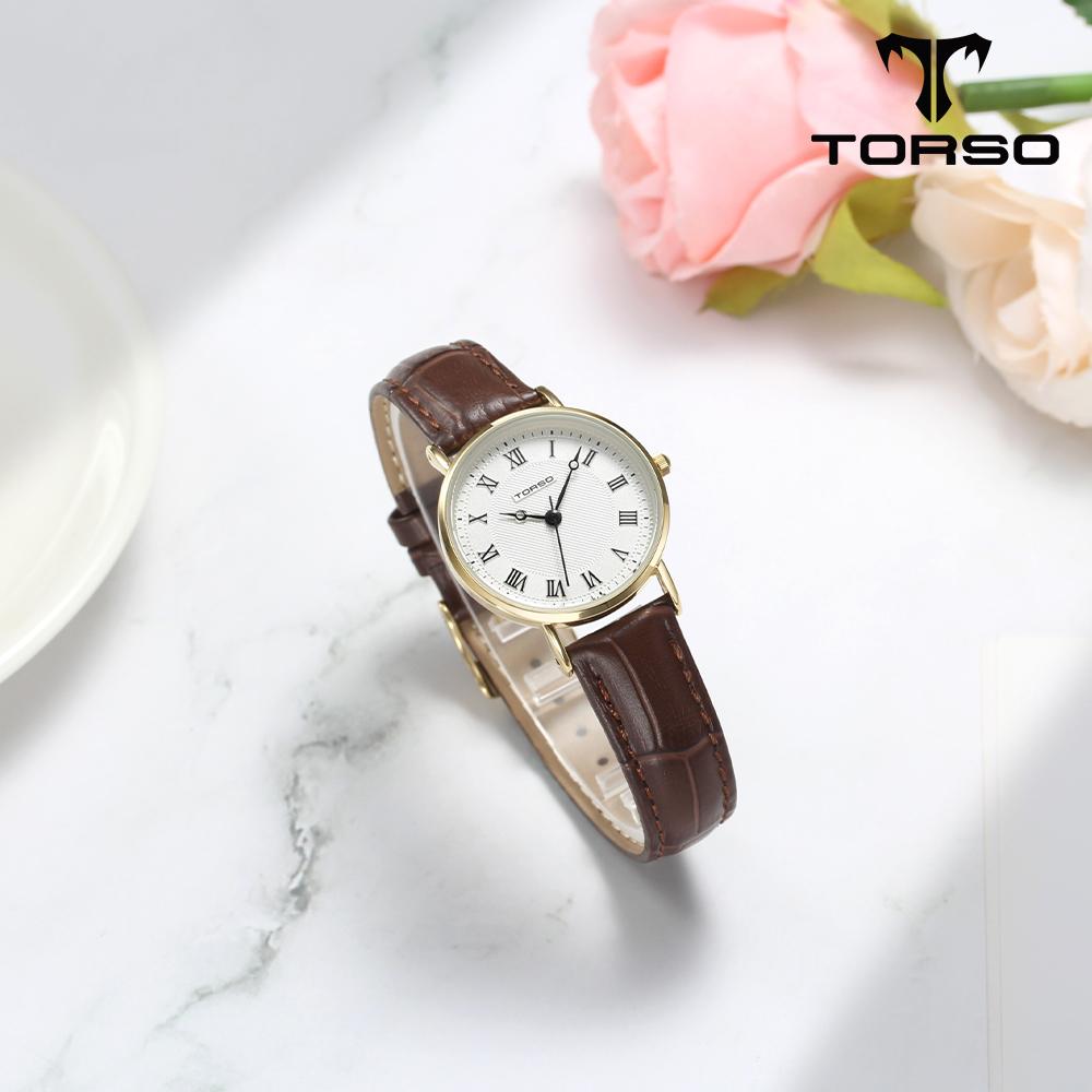 Toleuso T107L-Gsbr Classico Quartz Couple Watch Men'S & Women'S Leather Watch