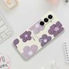 For Samsung Galaxy A17 5G Case Purple Flower Pattern Printing Straight Edge TPU Phone Back Cover