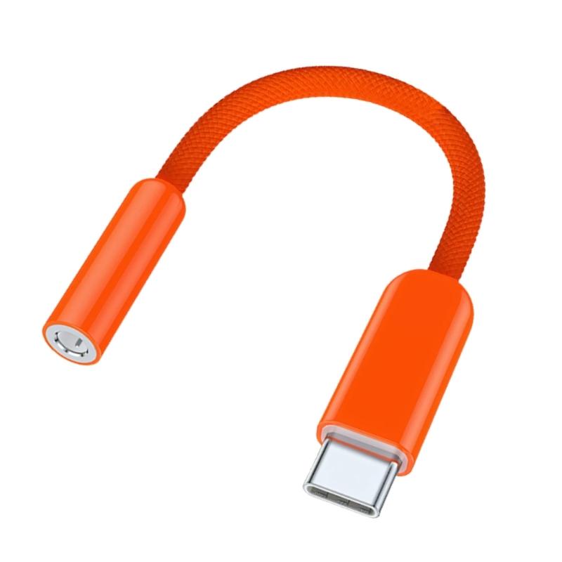 Travel Braided USB C Male To 3.5mm Female Headphone Adapter Cord Line Supports Quality Sound Transmission