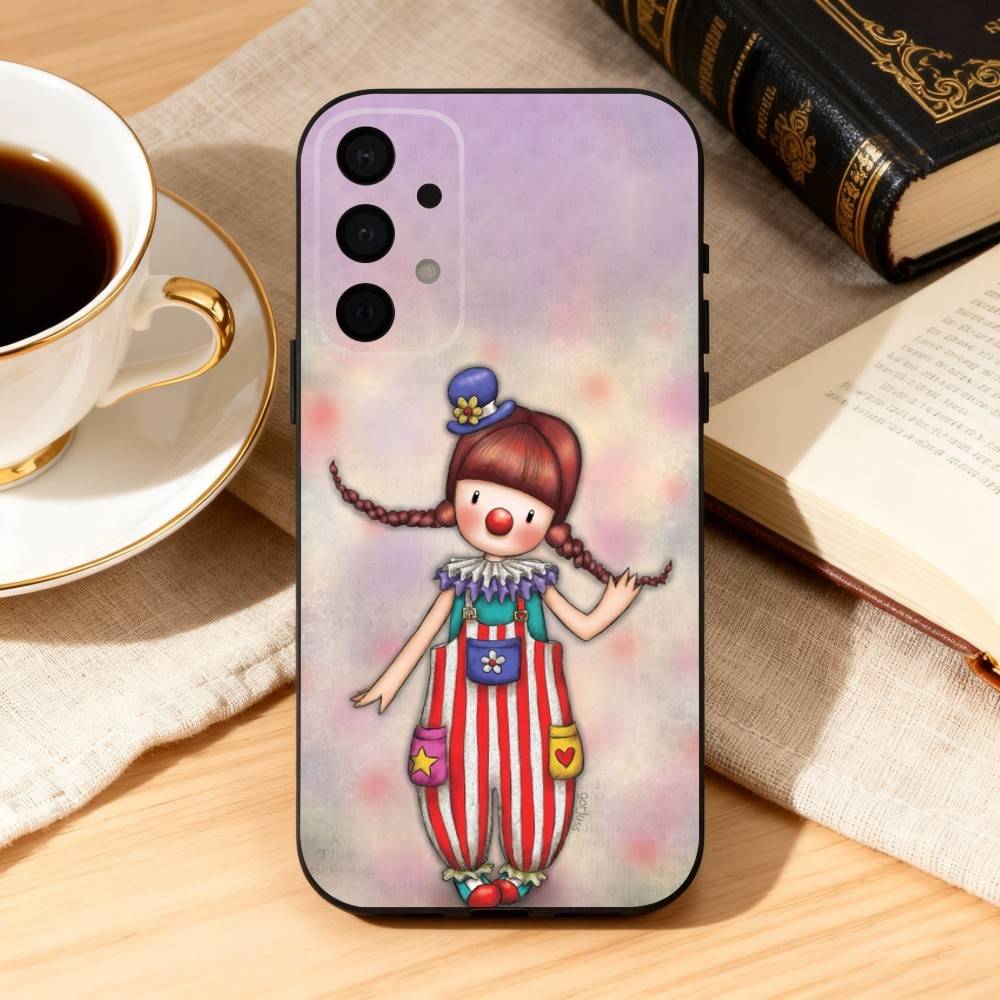 Cute S-Santoro G-Gorjuss Phone Case For Samsung Galaxy A73,A72,A71,A70,A53,A52,A51,Soft Silicone Black Cover
