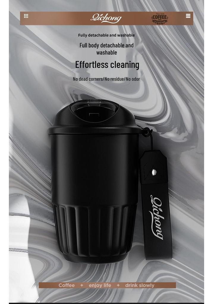 316 Stainless Steel Travel Thermos with Ceramic Liner - Portable Coffee Cup for Cold Retention