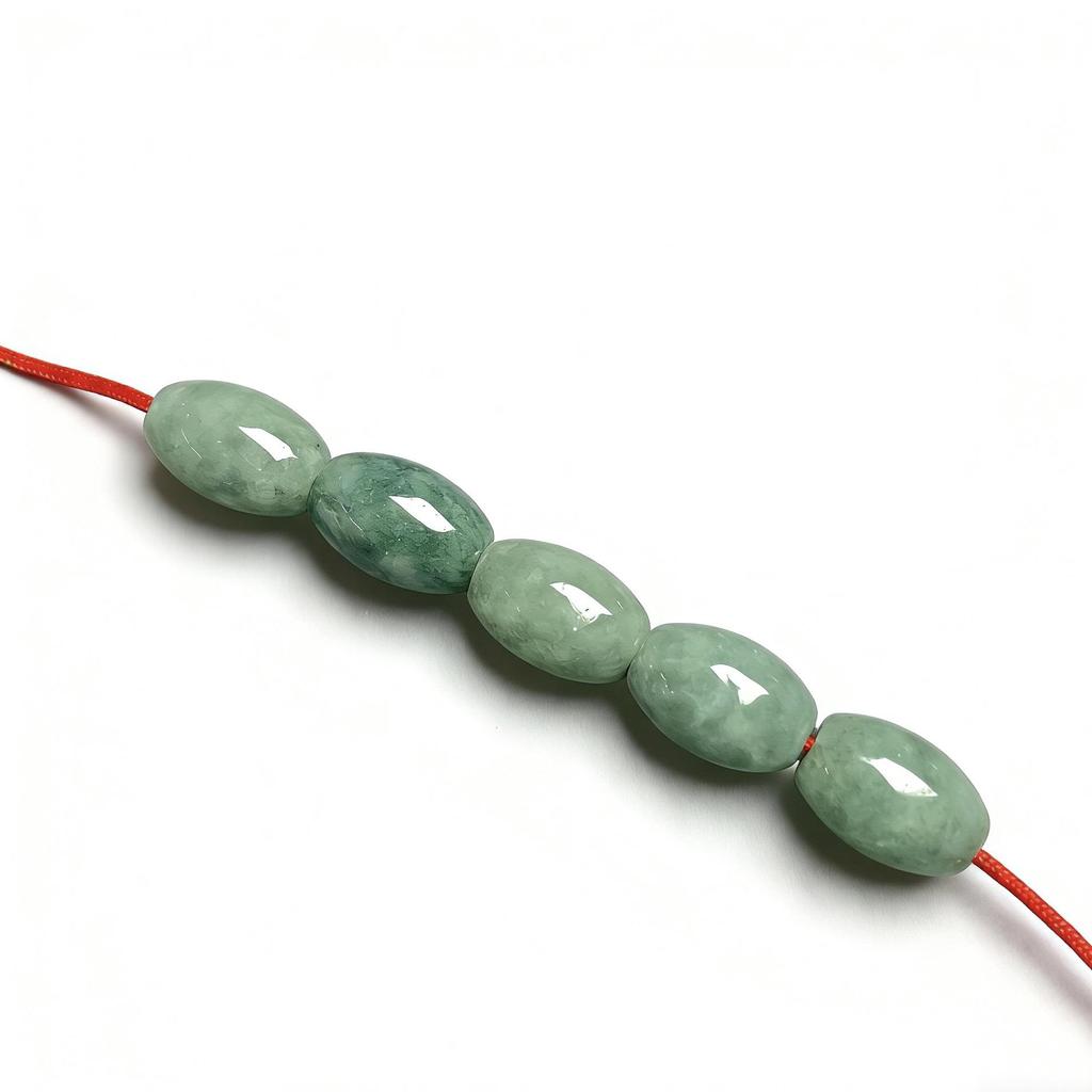 A-Grade Natural Green Jade Oval Loose Beads DIY Bracelet Spacer Jewelry Accessories