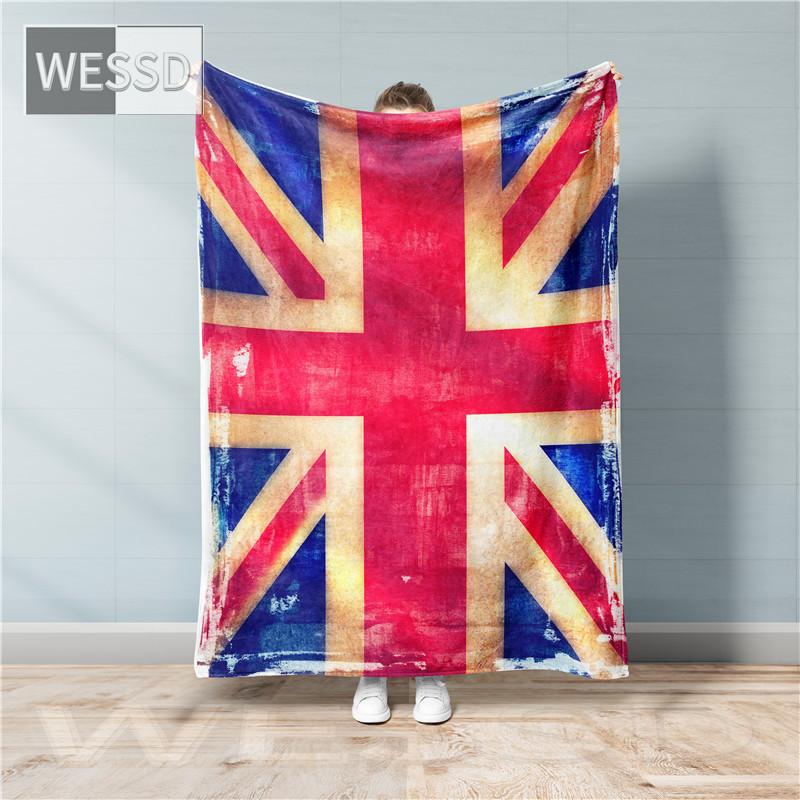 Bettüberwurf mit britischer Flagge, Retro-Stil, Einzel- und Doppeldecken, modische Flanell-Decken, dekorative Sofadecke, Reise- und Nickerchen-Mehrzweckdecke