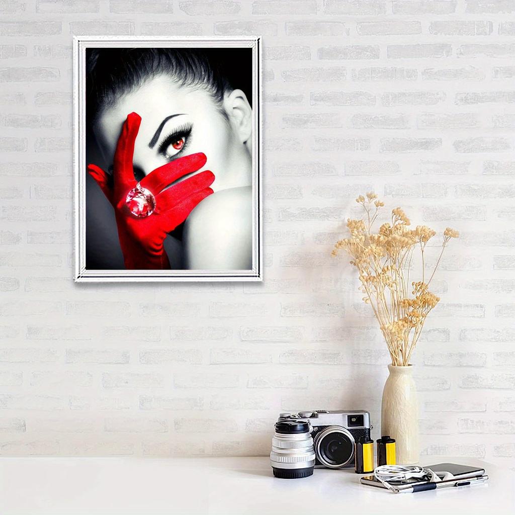 DIY Diamond Painting Red Gloves Cross Stitch Kit Mosaic Art Diamond Painting Full Circle/Square Diamond Home Decoration