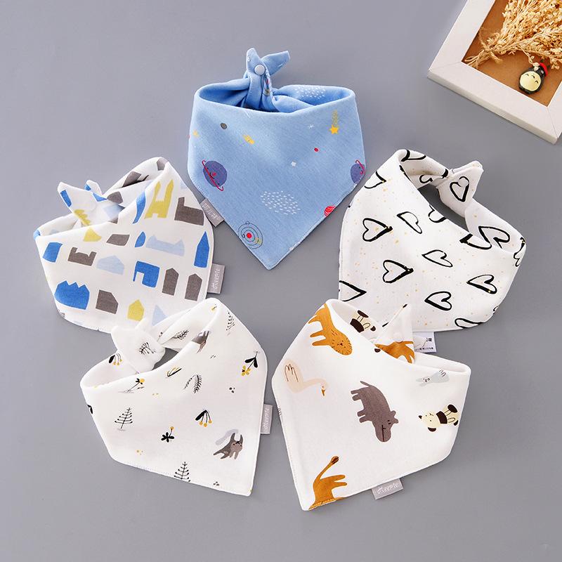 Baby Bibs 5 Pack Baby Bandana Drool Bibs Cotton for Unisex Boys Girls Babador Feeding Smock Infant Burp Cloth Baby Saliva Towel