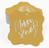 Inkdotpot Pack Of 100 Real Gold Foil Bracket Shape Paper Tags Merry X-Mas Christmas Favor Hang