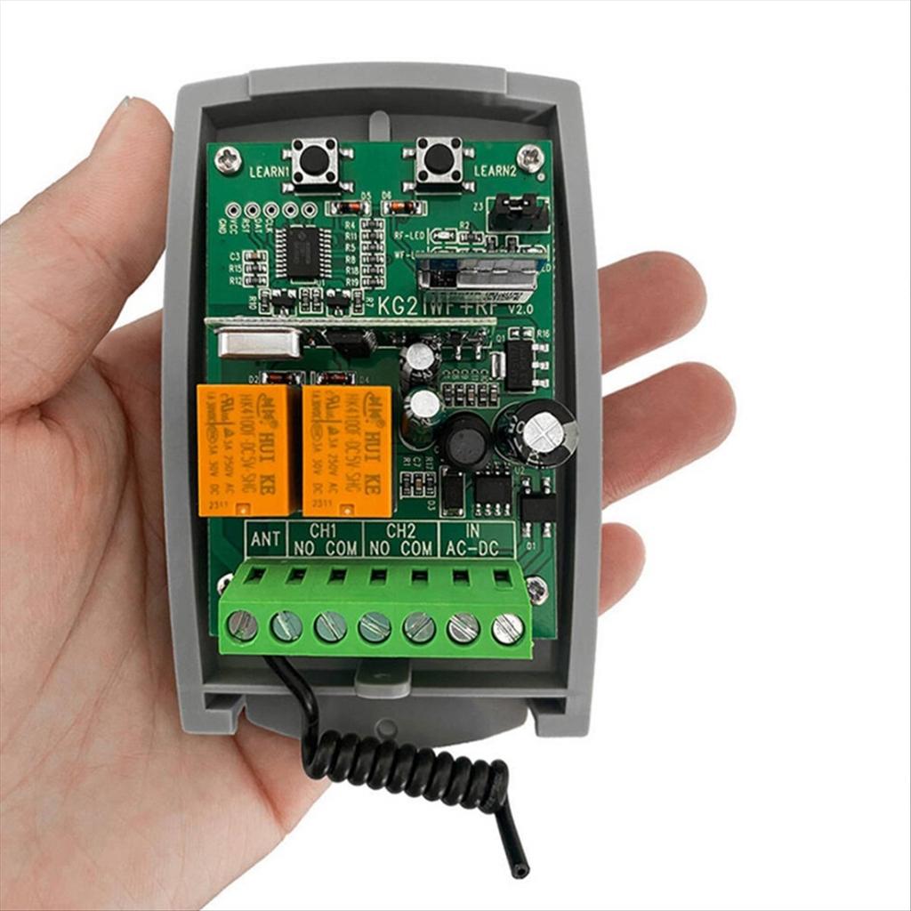 Tuya WIFI Smart Receiver 2CH 7-32V Garage Door Remote Control Opener Controller Rolling Code 433Mhz Transmitter