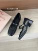 Thick Heel, Medium Heel, Light Mouth, One Word with Single Shoes for Women's 2025 New Autumn Retro Mary Jane, Super Fire Square Head Small Leather S