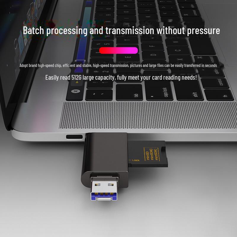 Metal OTG Card Reader for TF/SD Cards - Compatible with Apple, Android Type-C, and USB 2.0 Devices