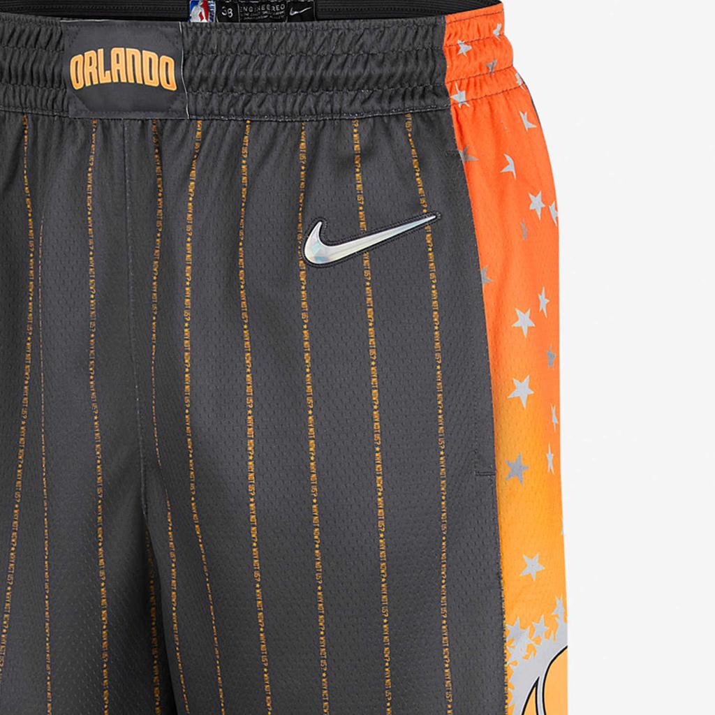 Nike X NBA Color Block Brown Printed Striped Basketball Shorts SW Fan Edition Orlando Magic Men shorts DB4146-060