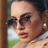 Women's sunglasses, men's and women's fashion polygonal frameless sunglasses