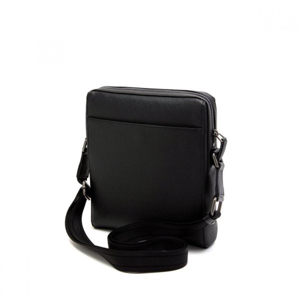 Daks Black Leather Pocket Zipper Crossbody Bag Dbba2f336bk