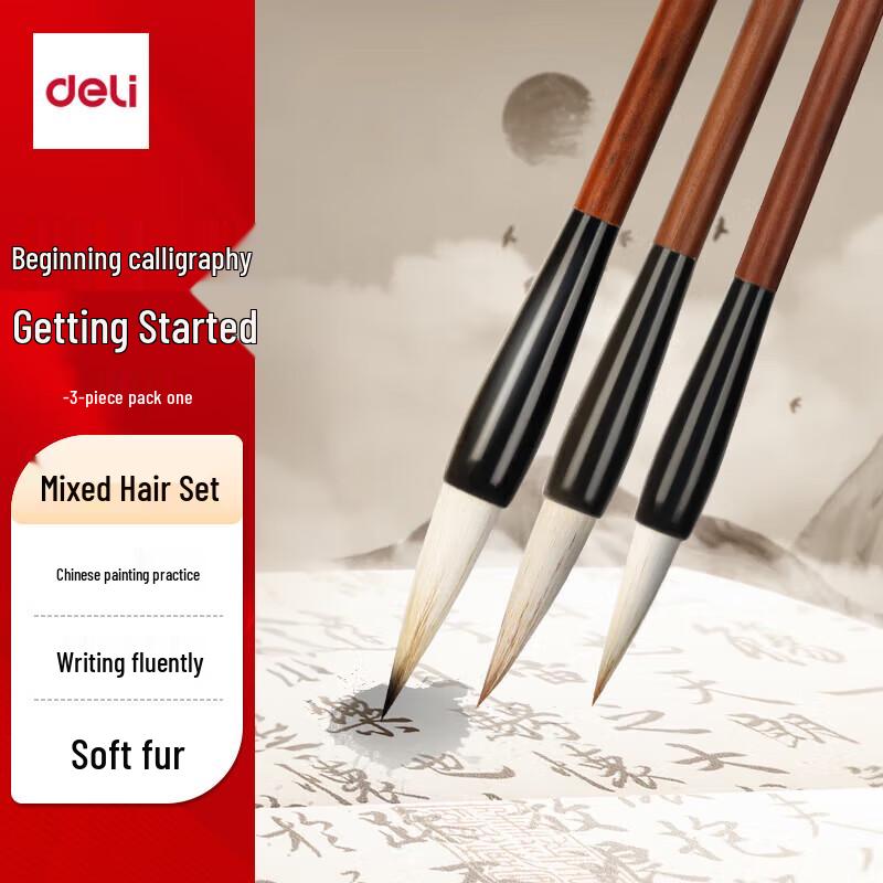 Deli Mixed Hair Calligraphy Brush Set