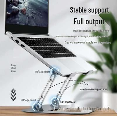 Laptop Stand: Foldable Metal Base Riser with Cooling Feature for Portable Desktop Use