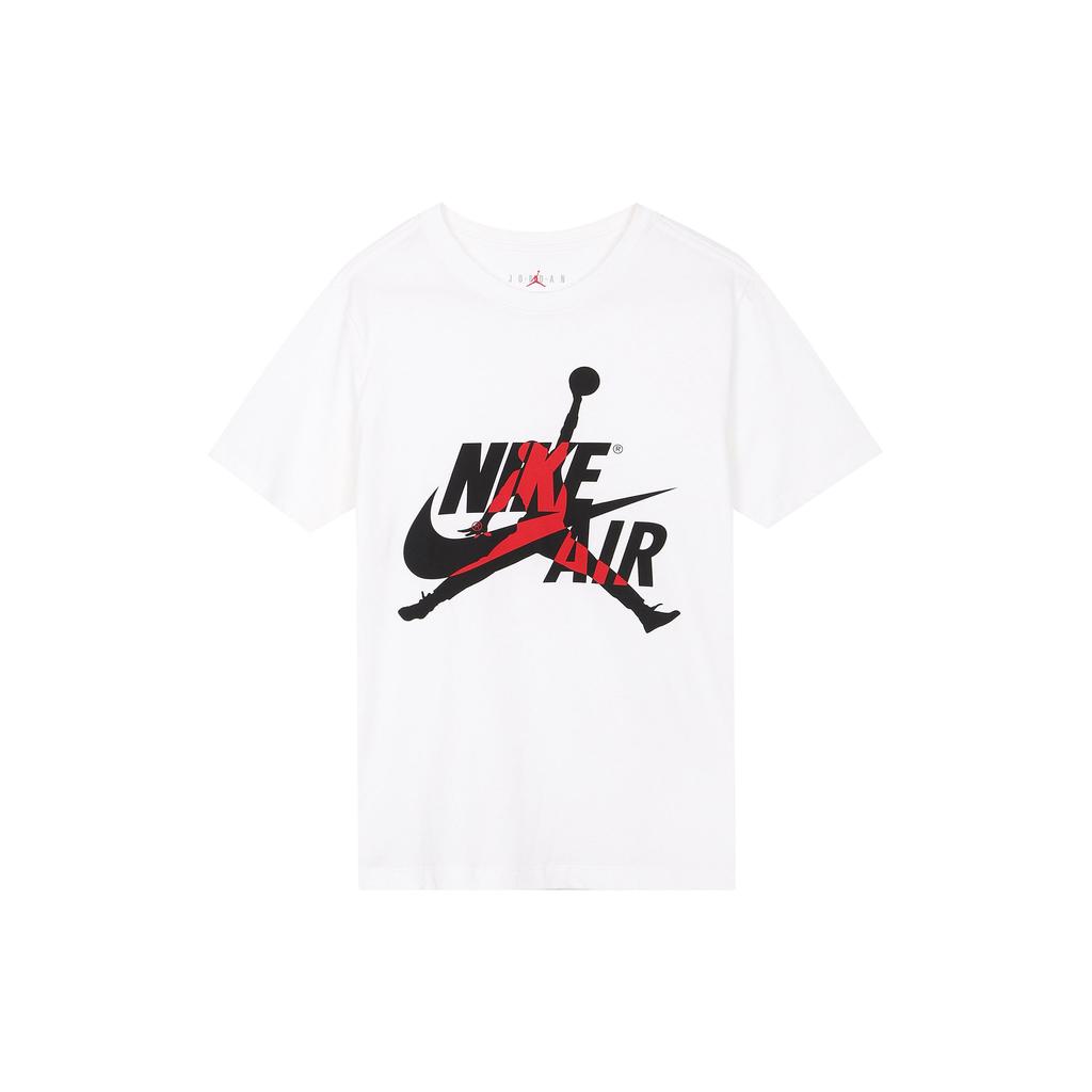 Air Jordan Jumpman Logo Print Knit Sports Crew Neck Short Sleeve T-Shirt Men Tops White DH9493-100