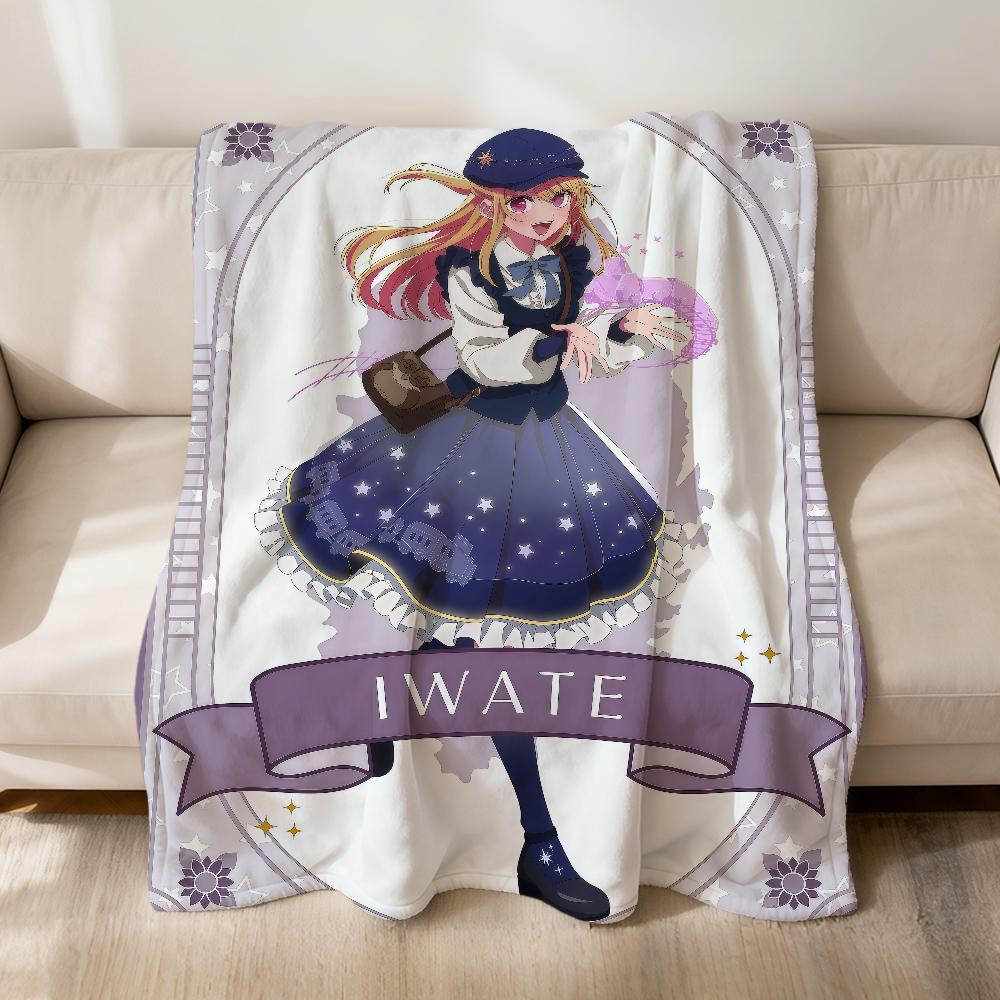 Anime Cute Manga O-oshi No Ko Fanart Flannel Soft Warm Plush Blanket Sofa Living Room Pet Hogar Bedroom Gift Home Car Portable