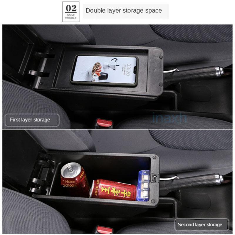 For Honda Jazz Armrest For Honda Fit Jazz 3 Car Armrest Box 2014-2019 Retrofit Accessorie Car Storage Box Simple Installation