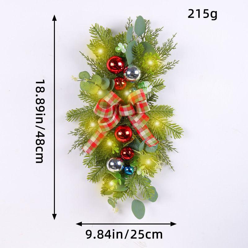 Weihnachtskranz Rattan Türvorhang Anhänger Zuhause LED Leuchtend Treppe Über Kopf Dekorativ Türhänger Weihnachtsdekorationen