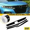 2Set Chrome Delete for Overlay Blackout 2018-20 Honda Sedan Accord Front Grill T