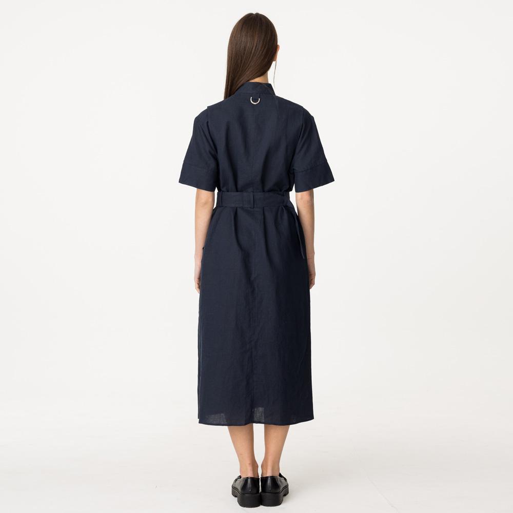 Bunderghost Action Pleats String Long Dress Dark Navy