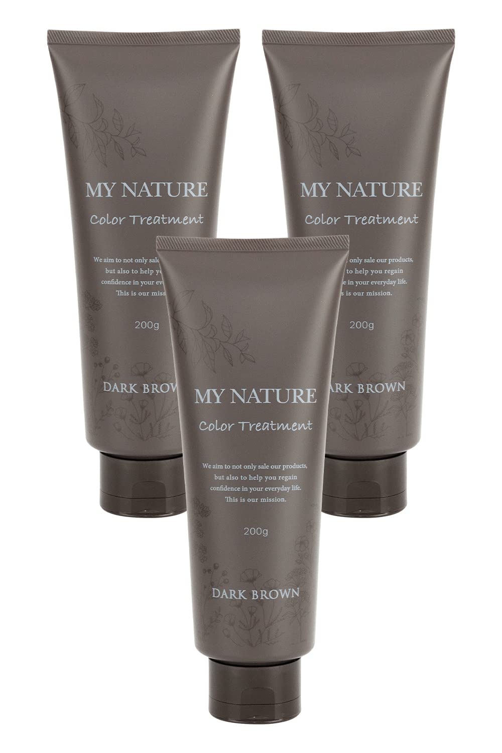 

My Nature Official Color Treatment for Gray Gray Hair Popular Dark Hair, Women s [Glossy Care] Treatment, Gift, Organic, (3 Bottles, Brown)