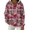 Women's Fashion Casual Christmas Print Pullover Long-Sleeve Hooded Sweatshirt