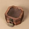 With Lock Wooden Jewelry Storage Box Frosted Glass Treasure Decorative Box  Exhibition