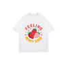 Feeling Berry Good Oversized T Shirt Black Strawberry Print And Text Casual Summer Wear For Women