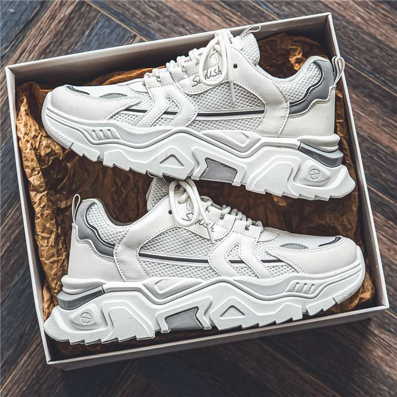 Men's shoes summer 2025 new breathable mesh ins youth shoes versatile platform dad shoes sports trendy shoes