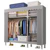 All-Steel Frame Thickened Cloth Wardrobe for Bedroom or Dormitory - Large Capacity Storage