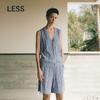 LESS 2026 Summer V-Neck Cotton Sleeveless Cardigan