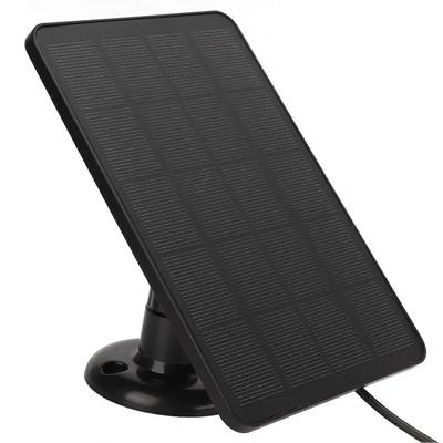 Stebėjimo kameros saulės skydelis monokristalinio silicio 4W 5V su įkrovimo laidu lauko stebėjimo kamerai Juodas