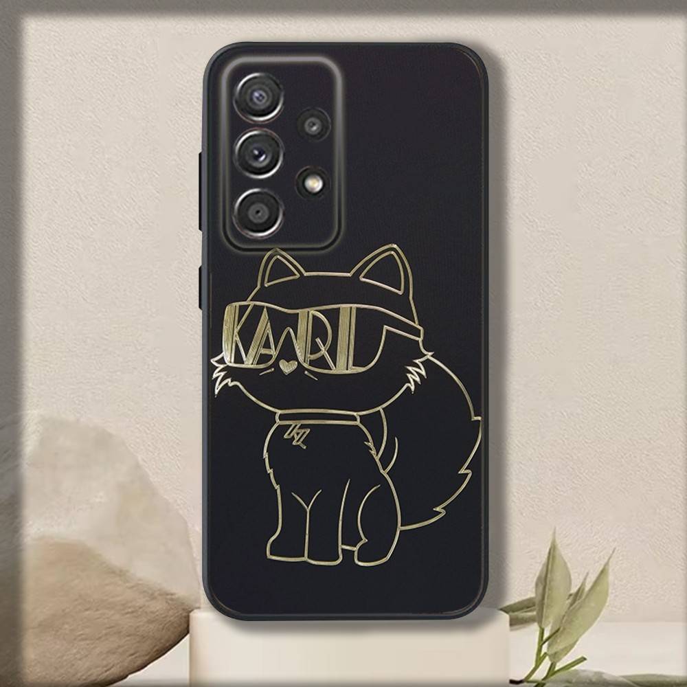 Coole Mode Katzen Handyhülle Für Samsung S 25,24,23,22,30,21,10,9,Ultra,Plus,Lite,FE,4,5 G Weiche Schwarze Hülle