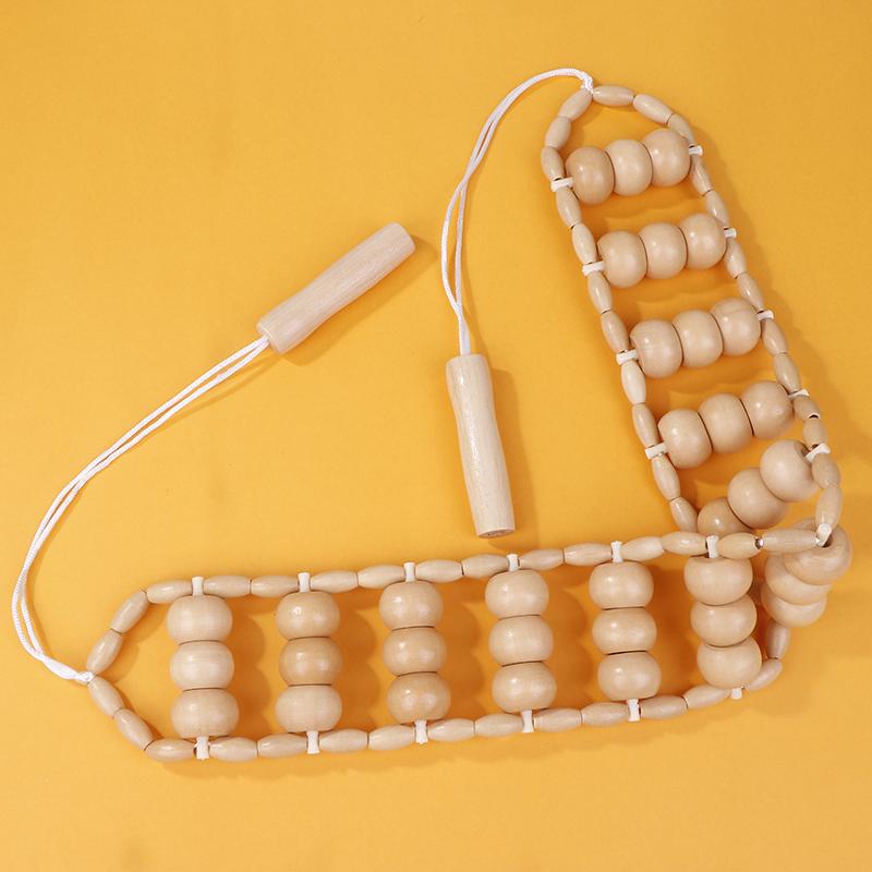 Wood Back Massage Roller Rope Cellulite Massage Tools Portable Self Massage Tools For Neck Leg Back Muscle Pain Relief Body Care