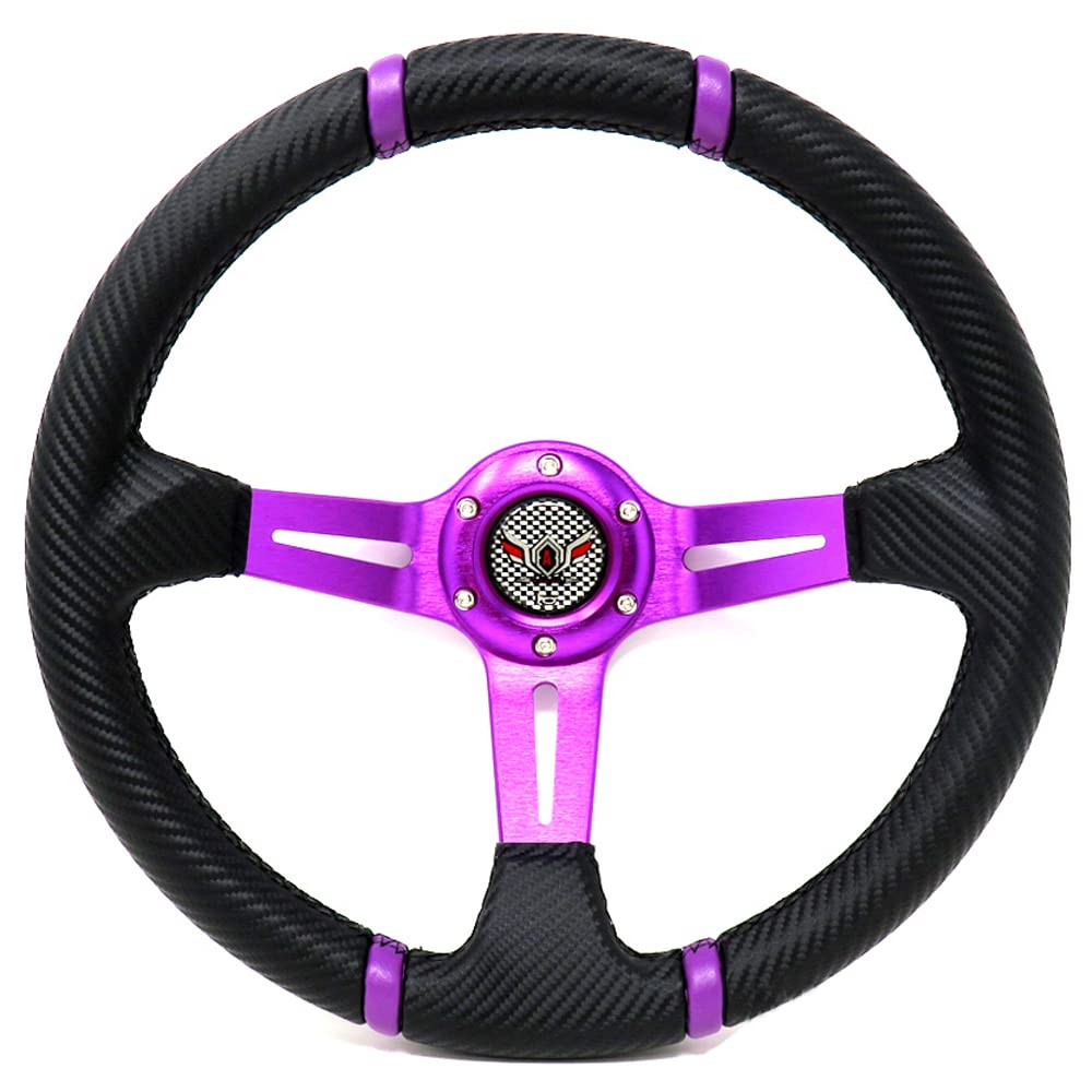 ALTEED Sports Steering Deep Cone Model Purple Spoke X Carbon Design External Car Steering Wheel 350
